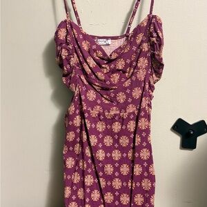 Free People Purple and Gold Mini Dress